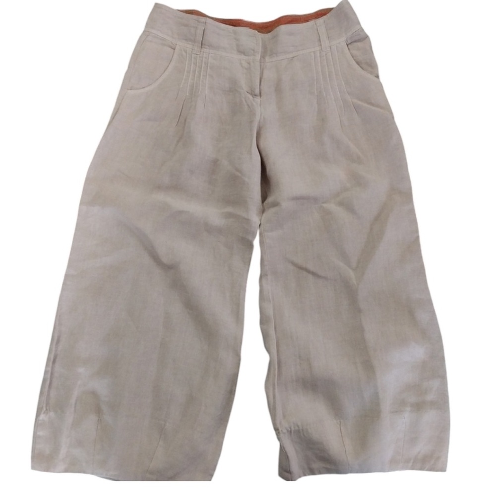 Anthropologie Elevenses Barrel Linen Pants Women's 12